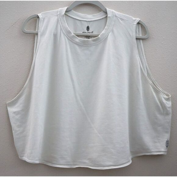 Free People Movement Women's Sz S/M Ivory Oversized Sleeveless Tee Shirt - Picture 1 of 9